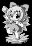  bad_id bad_pixiv_id black_background chibi cirno faux_figurine frog frozen frozen_frog greyscale monochrome shinjitsu simple_background solo touhou 