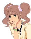  bad_id bad_pixiv_id brown_hair casual face green_eyes idolmaster idolmaster_(classic) lips long_hair reiken solo takatsuki_yayoi twintails 