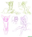  coonkun cub cute fennec fox green_and_white looking_at_viewer mammal monochrome nanette nude pink_and_white plain_background purple_and_white sketch skunk white_background young 