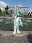  blue canine dog fur fursuit green green_hair hair hi_res husky mammal real ryaku unknown_artist 