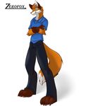  clothing fox fur green_eyes happy id jeans mammal orange orange_fur pants paws polo_shirt smirk solo tail tassy zerofox 