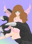  bra claws curly curly_hair dragon fairy female grey_background hair human mammal manga panties pink pink_clothing plain_background underwear unknown_artist 