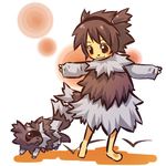  androgynous barefoot blush_stickers brown_eyes brown_hair gen_3_pokemon hairband hitec moemon outstretched_arms personification pokemon pokemon_(creature) short_hair short_twintails twintails wavy_mouth zigzagoon 