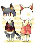  &#12463;&#12540; ?? blanca blanca_(animal_crossing) cat cute dress feline female male mammal nintendo red_eyes rover rover_(animal_crossing) tail video_games 