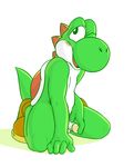  blush boots dinosaur male mario_bros nintendo nude one_eye_closed penis plain_background scalie smile solo tail video_games weylyn white_background wink yoshi 