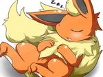  eeveelution flareon nintendo plain_background pok&#233;mon pok&eacute;mon sleeping solo video_games white_background zefi 