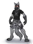  camo canine gas_mask male shorts solo tail tsaiwolf wolf 