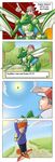  ash ash_ketchum dialogue gary pok&eacute;mon pokemon_trainer scyther spearow sweat 