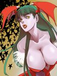  bare_shoulders breasts capcom cleavage darkstalkers demon_girl head_wings headwings large_breasts long_hair miruhito_(sakiomiruhito) morrigan_aensland succubus vampire_(game) 