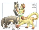  canine chakat chest_tuft couple feline foxtaur herm hug intersex kacey life&#039;s_dream male tail taur tiger varen willowwind 