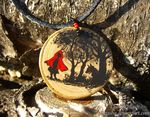  big_bad_wolf canine feral glowing glowing_eyes hood jewelry little_red_riding_hood mammal necklace pendant photo real red_eyes retasha silhouette tree trees watermark wolf wood 