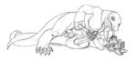  anthro anus breasts claws duo ears eastern_gray_kangaroo female headfur hindpaw kangaroo komodo_dragon legs_up licking lizard lying male mammal marsupial monitor_lizard monochrome nude on_back paws penetration penis plain_background pussy reptile scalie sefeiren sex sketch spread_legs spreading straight tail tongue vaginal vaginal_penetration white_background 