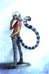  1boy animal_ears cat_ears cat_tail catboy full_body gradient gradient_background male male_focus solo tail 