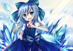  alternate_hairstyle bad_id bad_pixiv_id blue_eyes blue_hair cirno food ice_cream kusada_souta long_hair solo touhou 