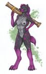  2010 breasts dog_tags female hyena korrok nude pussy rocket_launcher solo 