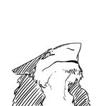  black_and_white looking_at_viewer monochrome sergal sketch solo 