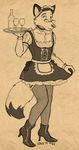  boots canine crossdressing eyewear garter glasses gloves legwear maid_uniform male mammal sean_o&#039;hare sean_o'hare solo standing stockings tray 