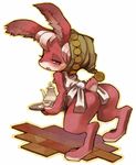  female lagomorph maid maid_uniform odin_sphere pink pooka rabbit ricosye solo tail tea 