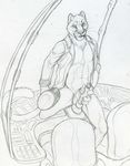  2010 balls feline hat joystick lion male mountain_lion nude penis rukis sheath sketch solo 