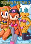 bat comic echidna female kneeling looking_at_viewer mobian mobius_unleashed pose rouge_the_bat sega shade_the_echidna sonic_(series) tikal_the_echidna 