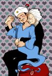  2boys akinator albert_einstein arm_around_waist blush featured_image genie holding_hand multiple_boys 