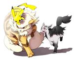  arcanine canine hyena mammal mightyena nintendo pikachu pok&#233;mon pok&eacute;mon red_eyes rohichihiro video_games 