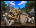  balls canine cuddle cuddling feline gay lying lynx male mammal muscles penis stone tail wolf 
