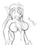  big_breasts breasts canine chest_tuft female fwoomph hair keidran natani_(twokinds) nude open_mouth shock sketch solo surprise teeth tom_fischbach twokinds wolf 