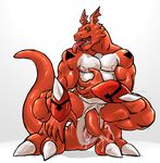  digimon grisser guilmon male muscles penis precum solo 