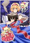  absurdres alice_in_wonderland alice_margatroid bad_hands blonde_hair blue_eyes capelet doll galaxy_blue hairband highres hourai_doll jewelry lance polearm ring shanghai_doll short_hair solo string touhou weapon 