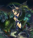  alternate_color armor arrow ass bow_(weapon) dragon green_nargacuga green_nargacuga_(armor) highres monster_hunter nargacuga_(armor) touge_(kubiwa_tsuki) weapon wyvern 