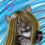  ambiguous_gender catte feline hair photorealism ratte snow_leopard solo teeth 
