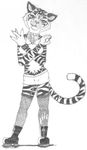  collar feline female fishnet hatchet_man icp juggalette juggalo looking_at_viewer navel pose smirking solo tiger unknown_artist 