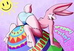  bulge butt easter egg lagomorph male pink rabbit shiuk solo sun tail 