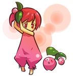  barefoot blush_stickers cherubi child closed_eyes full_body gen_4_pokemon hitec moemon open_mouth personification pink_eyes pink_hair pokemon pokemon_(creature) short_hair side_ponytail simple_background sleeveless smile 