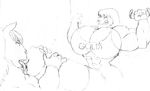  black_and_white breasts equine fellatio gideon herm horse hyper hyper_penis intersex mammal monochrome muscles oral oral_sex penis plain_background sex sketch white_background 