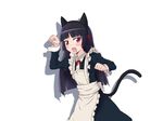  animal_ears apron black_hair blush cat_ears chokotto_sister gokou_ruri hairband haiyuni highres long_hair mole mole_under_eye nekonyan_dance open_mouth ore_no_imouto_ga_konna_ni_kawaii_wake_ga_nai paw_pose red_eyes shadow solo tail 