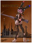  14-bis butt collaboration fabio_paulino female fernando_faria gun helmet lagomorph rabbit skimpy solo stockings weapon 