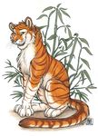  avoid_posting bamboo conditional_dnp feline feral male mammal non-anthro plain_background solo tani_da_real tiger white_background 