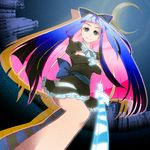  blue_eyes long_hair multicolored_hair panty_&amp;_stocking_with_garterbelt solo stocking_(psg) striped striped_legwear thighhighs two-tone_hair 
