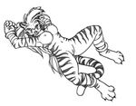  2010 bdsm bondage breasts feline female nude on_back pira pussy solo tiger 