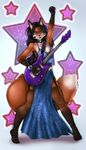  bass canine cassie_the_rock_vixen dress female fox guitar hi_res music rock solo spookable stockings vixen 