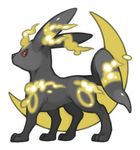  canine eeveelution fox glowing mammal moon nintendo plain_background pok&#233;mon pok&eacute;mon red_eyes solo umbreon unknown_artist video_games white_background 