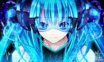  aqua_eyes aqua_hair close-up closed_mouth face goggles hatsune_miku highres long_hair portrait smile solo twintails vocaloid yuuki_kira 