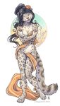  :p female flower green_eyes leopard looking_at_viewer mammal nude one_eye_closed shinigamigirl solo tongue tongue_out wink 