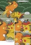  ashchu ashchu_adventures avoid_posting bbmbbf big_dom_small_sub bodily_fluids clothing comic cum digital_media_(artwork) dominant duo english_text forest french_kissing fur generation_1_pokemon genital_fluids hat headgear headwear hi_res kissing level_difference lying male male/male mammal nintendo outside palcomix pikachu plant pokemon pokemon_(species) pokepornlive raichu rodent size_difference snowballing text toony tree wood yellow_body yellow_fur 