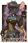  belt choker corset drink female glass lizardbeth lucretia necklace pearl_necklace rat rodent skimpy solo sword weapon wine 