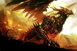  armor castle dragon epic feral fire guild_wars guild_wars_2 kekai_kotaki mechanical video_games wings 