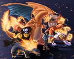  charizard dragon enbuo fire highluck human infernape male mammal nintendo pok&#233;mon pok&#233;mon_trainer pok&eacute;mon pokemon_trainer typhlosion video_games wings 