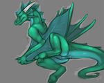  anus clitoris female feral green green_body horn horns nude presenting pussy scalie solo tojo_the_thief wings wyvern 
